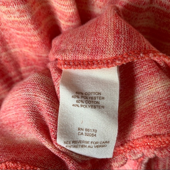 Free People We The Free Coral Long Sleeve V Neck Blouse with Small Scallop Edges - Picture 5 of 6